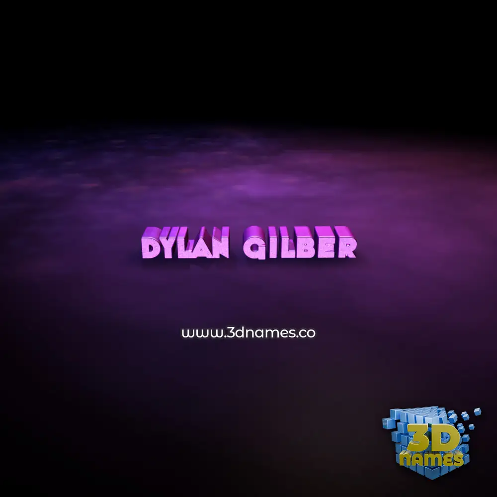 dylan gilber in Big Purple style - 3D name wallpaper