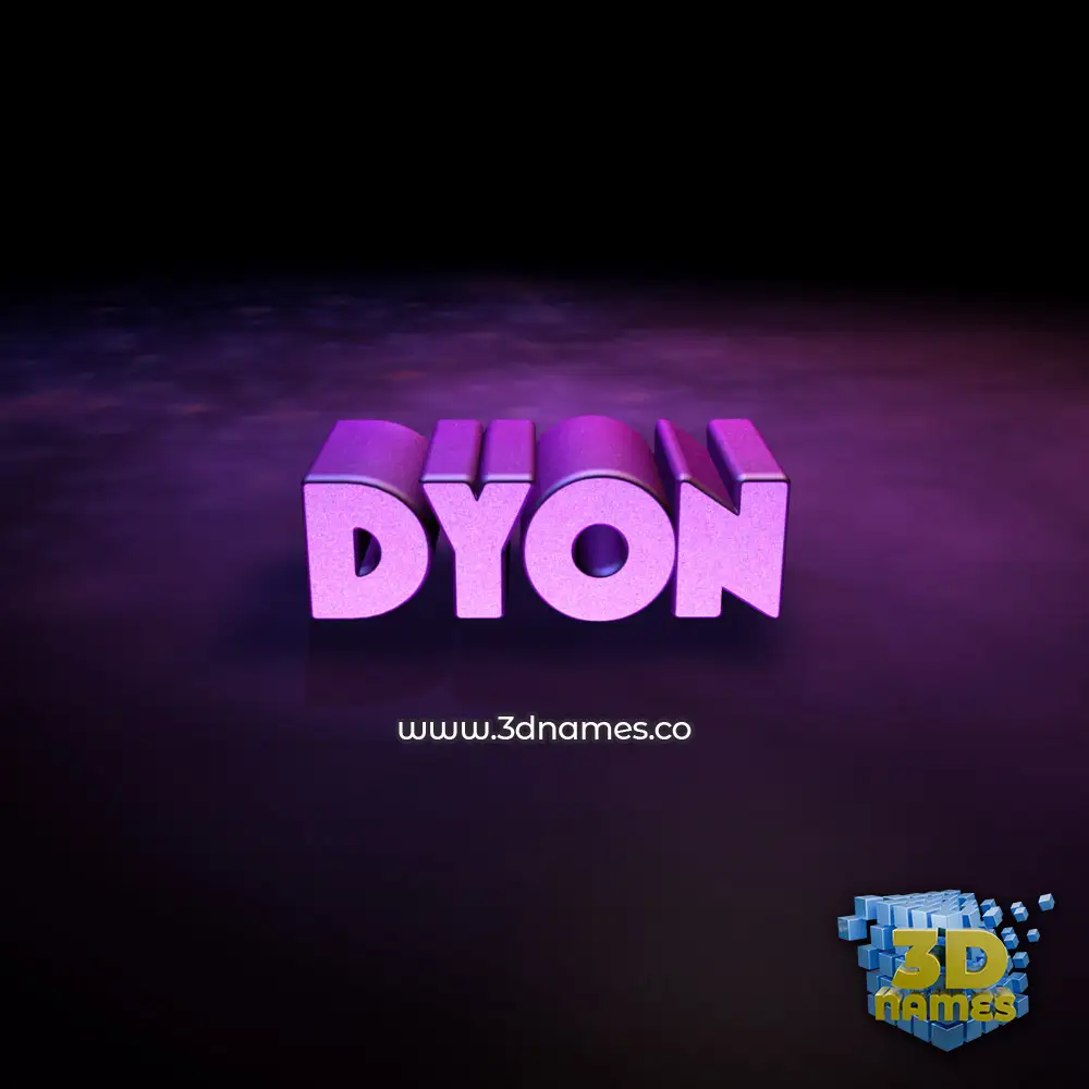 dyon in Big Purple style - 3D name wallpaper