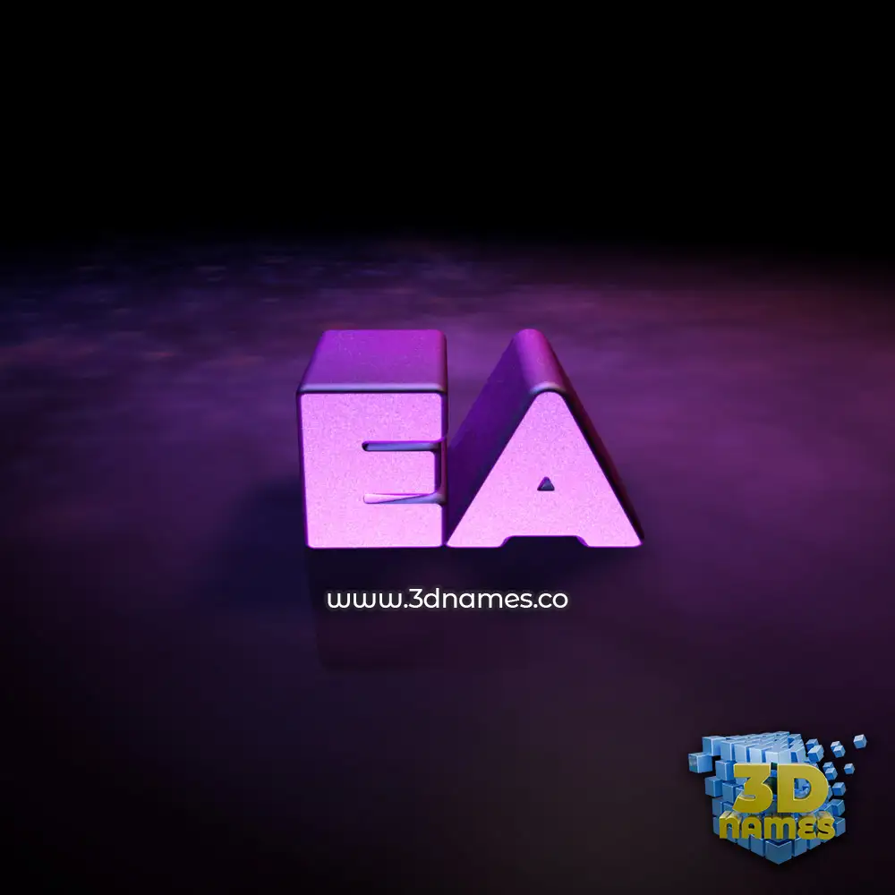 ea in Big Purple style - 3D name wallpaper