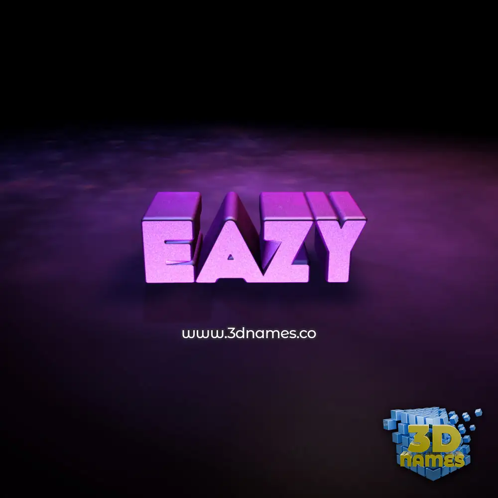 eazy in Big Purple style - 3D name wallpaper