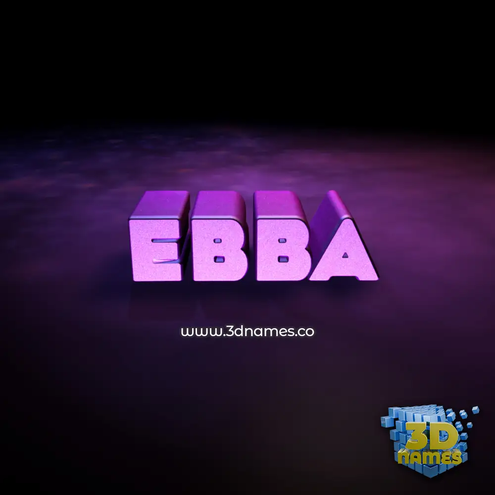 ebba in Big Purple style - 3D name wallpaper