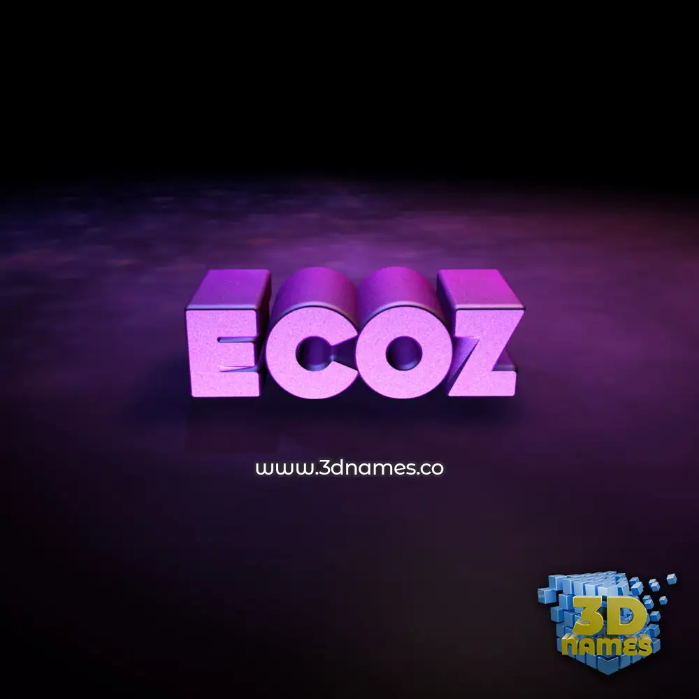 ecoz in Big Purple style - 3D name wallpaper