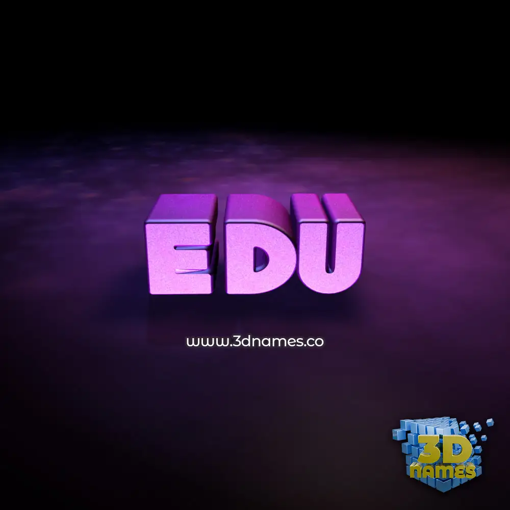 edu in Big Purple style - 3D name wallpaper