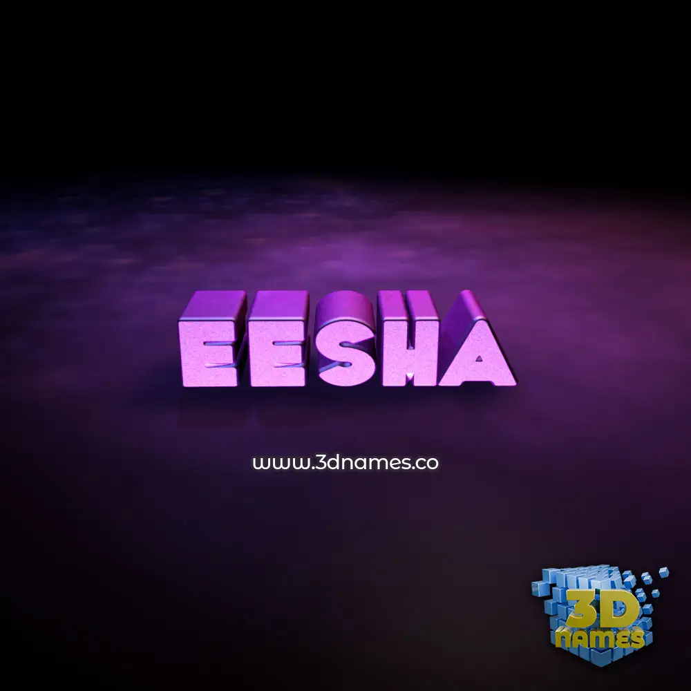 eesha in Big Purple style - 3D name wallpaper