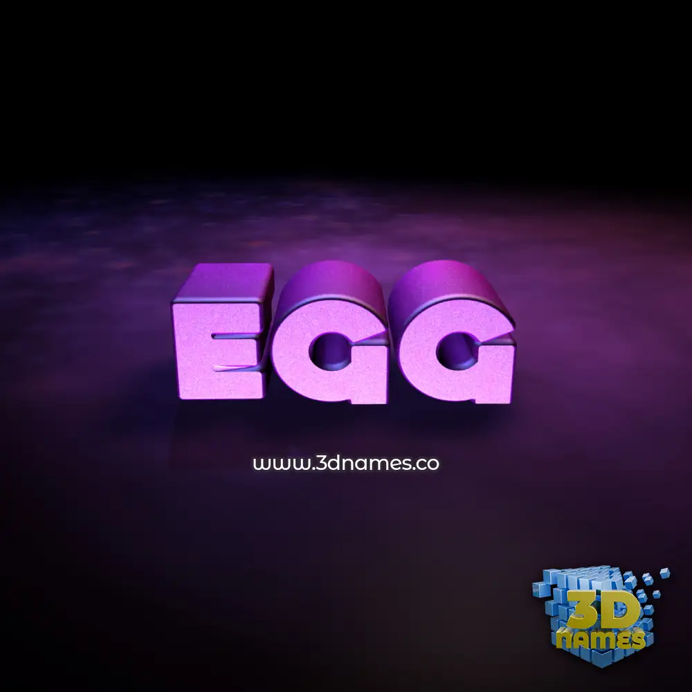 egg in Big Purple style - 3D name wallpaper