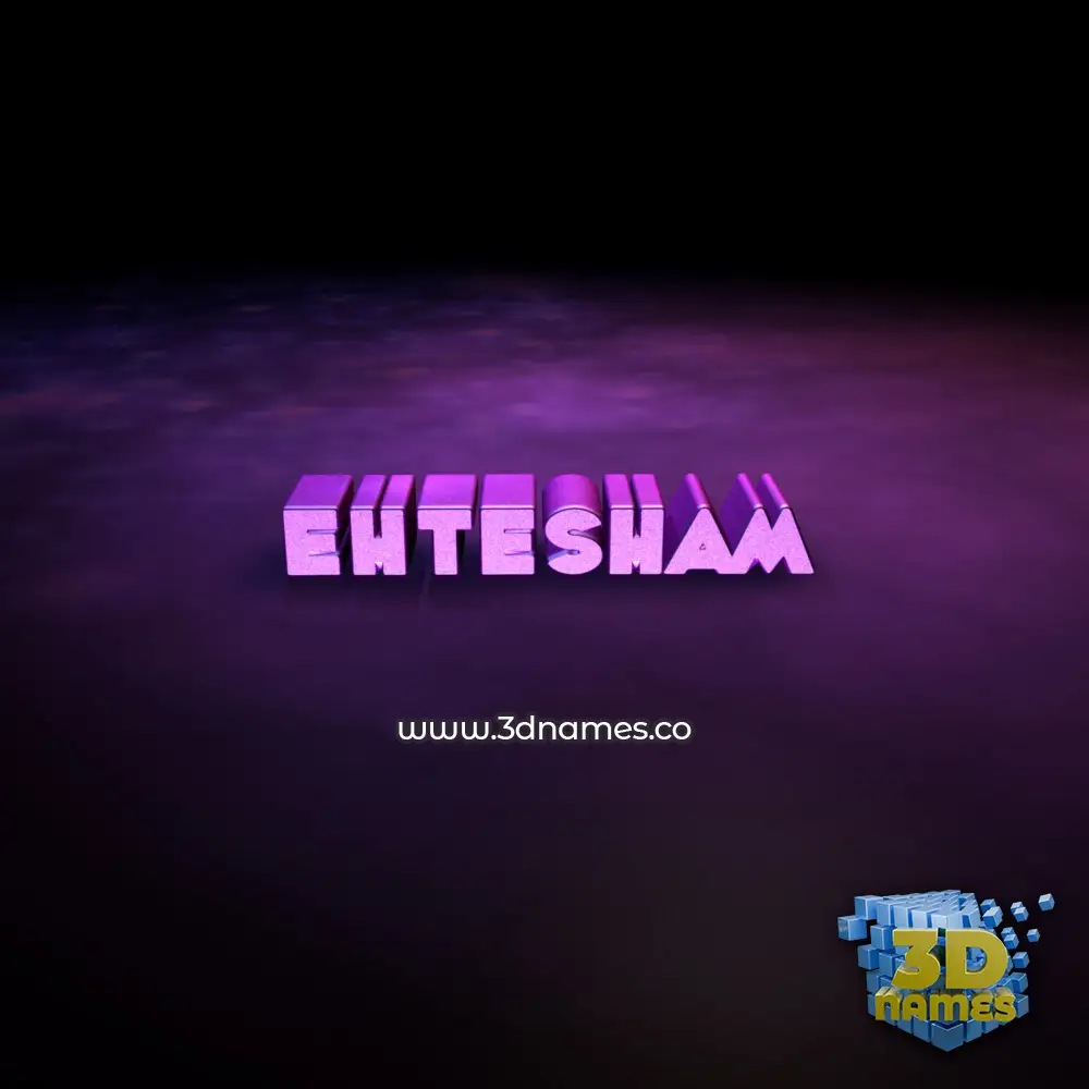 ehtesham in Big Purple style - 3D name wallpaper