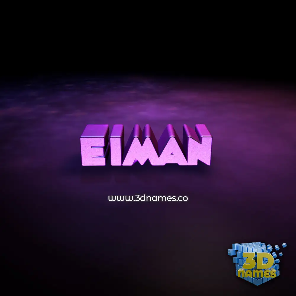 eiman in Big Purple style - 3D name wallpaper