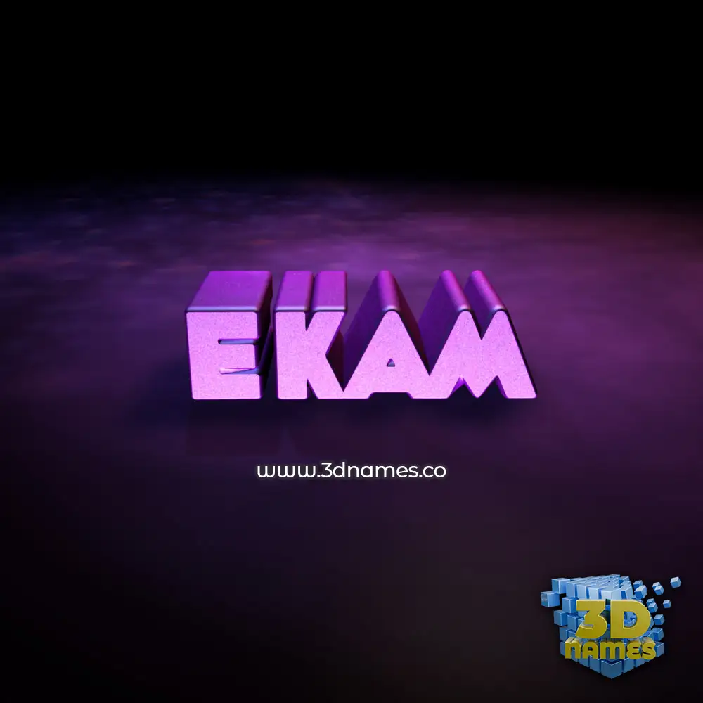 ekam in Big Purple style - 3D name wallpaper