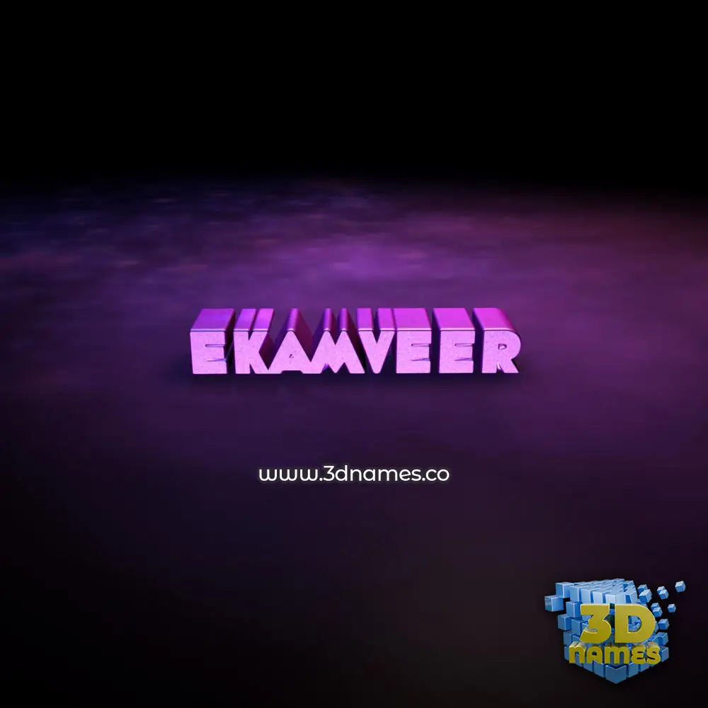 ekamveer in Big Purple style - 3D name wallpaper
