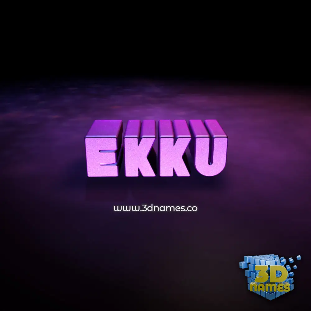 ekku in Big Purple style - 3D name wallpaper