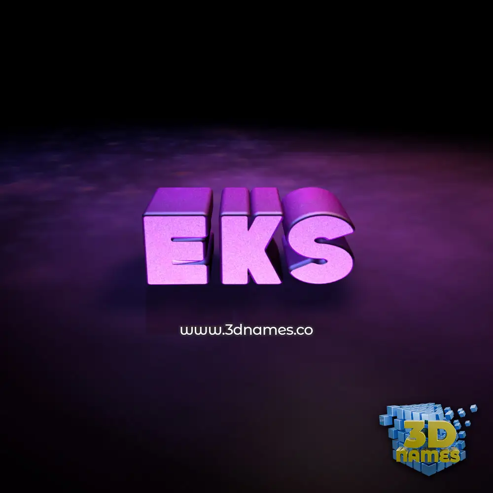 eks in Big Purple style - 3D name wallpaper