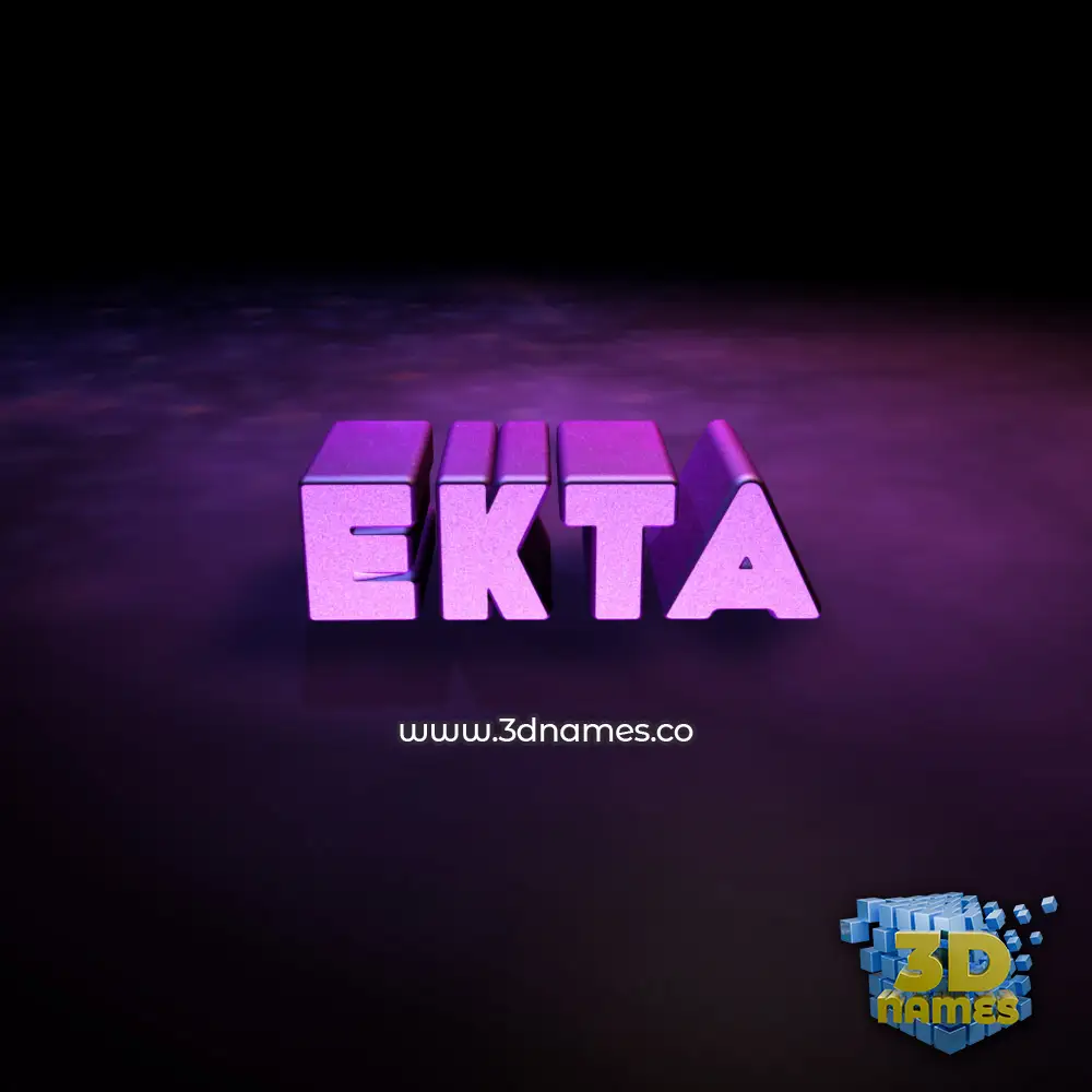 ekta in Big Purple style - 3D name wallpaper