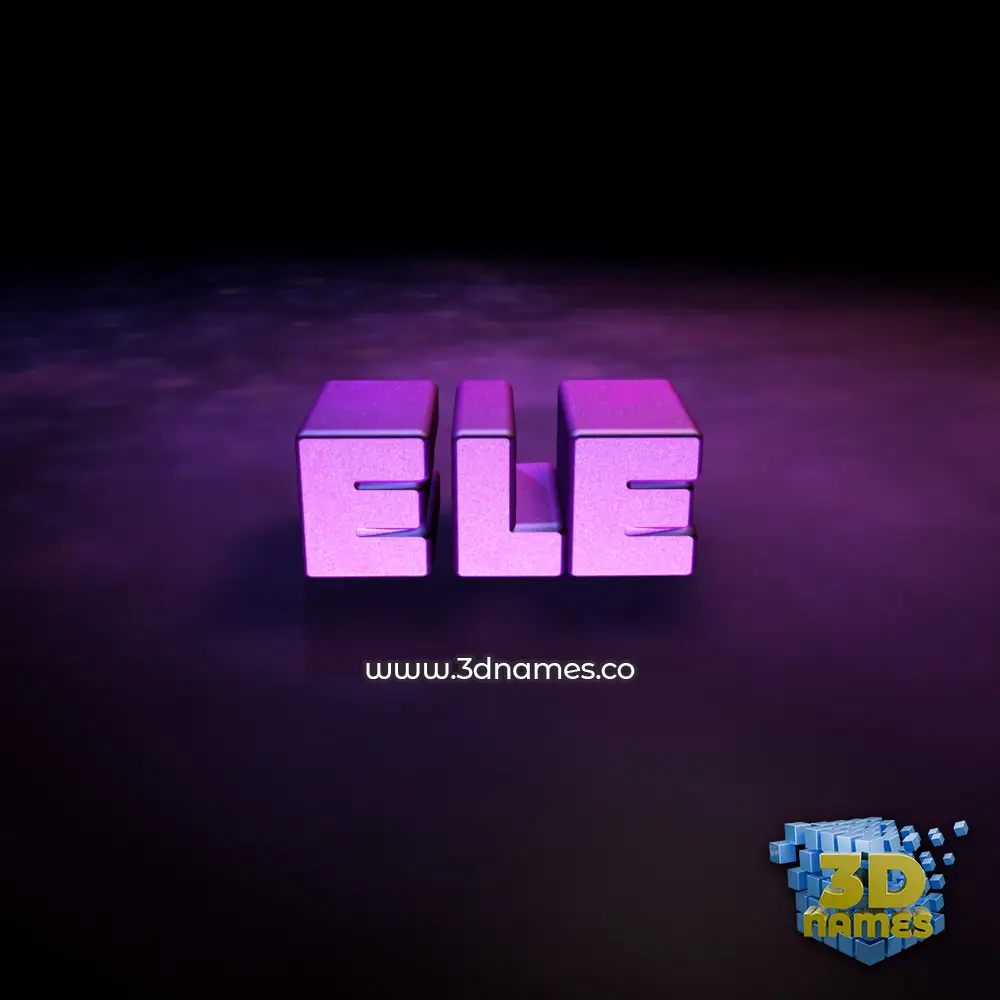 ele in Big Purple style - 3D name wallpaper