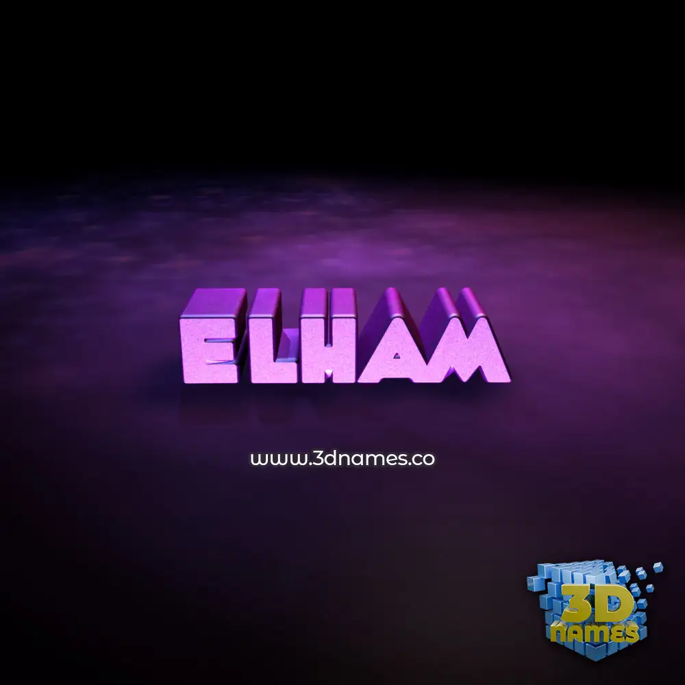 elham in Big Purple style - 3D name wallpaper