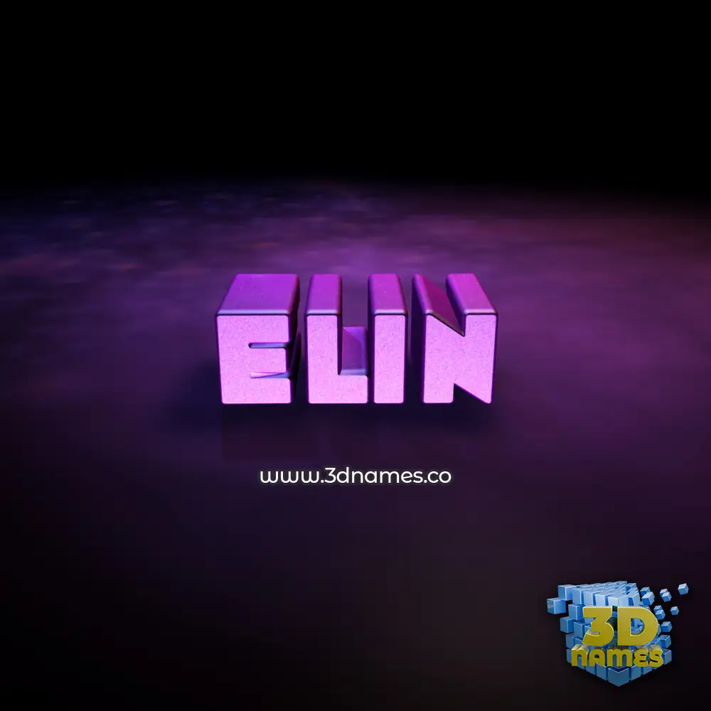 elin in Big Purple style - 3D name wallpaper