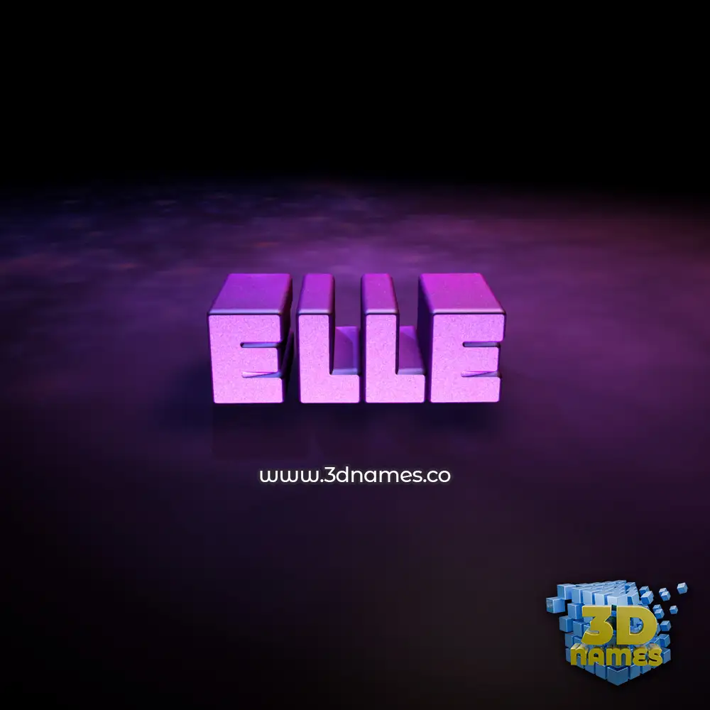 elle in Big Purple style - 3D name wallpaper