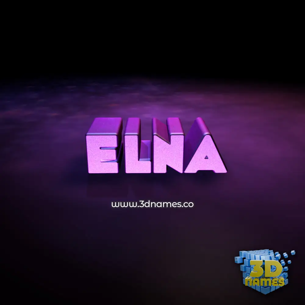 elna in Big Purple style - 3D name wallpaper
