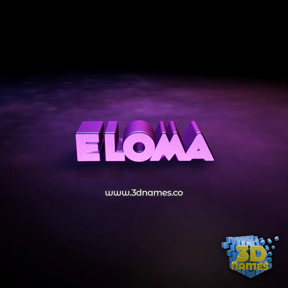 eloma in Big Purple style - 3D name wallpaper