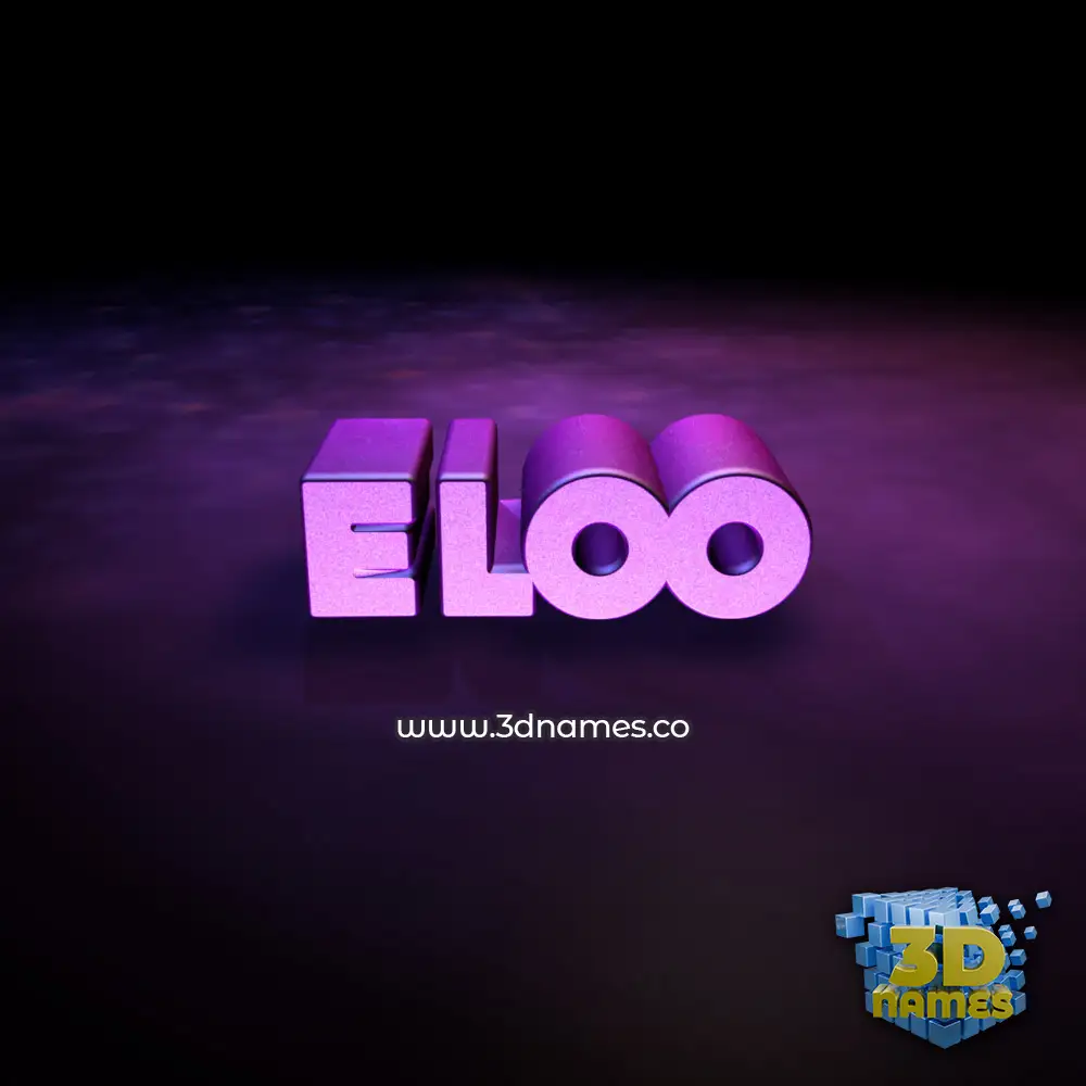 eloo in Big Purple style - 3D name wallpaper