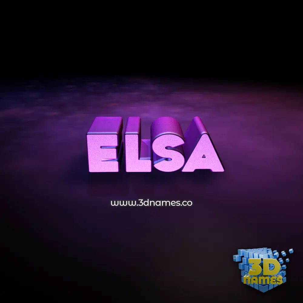 elsa in Big Purple style - 3D name wallpaper