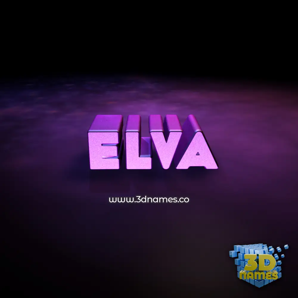 elva in Big Purple style - 3D name wallpaper