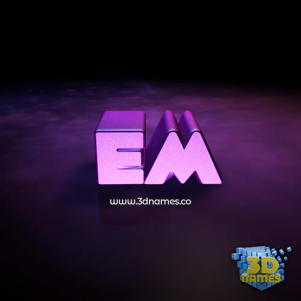 em in Big Purple style - 3D name wallpaper