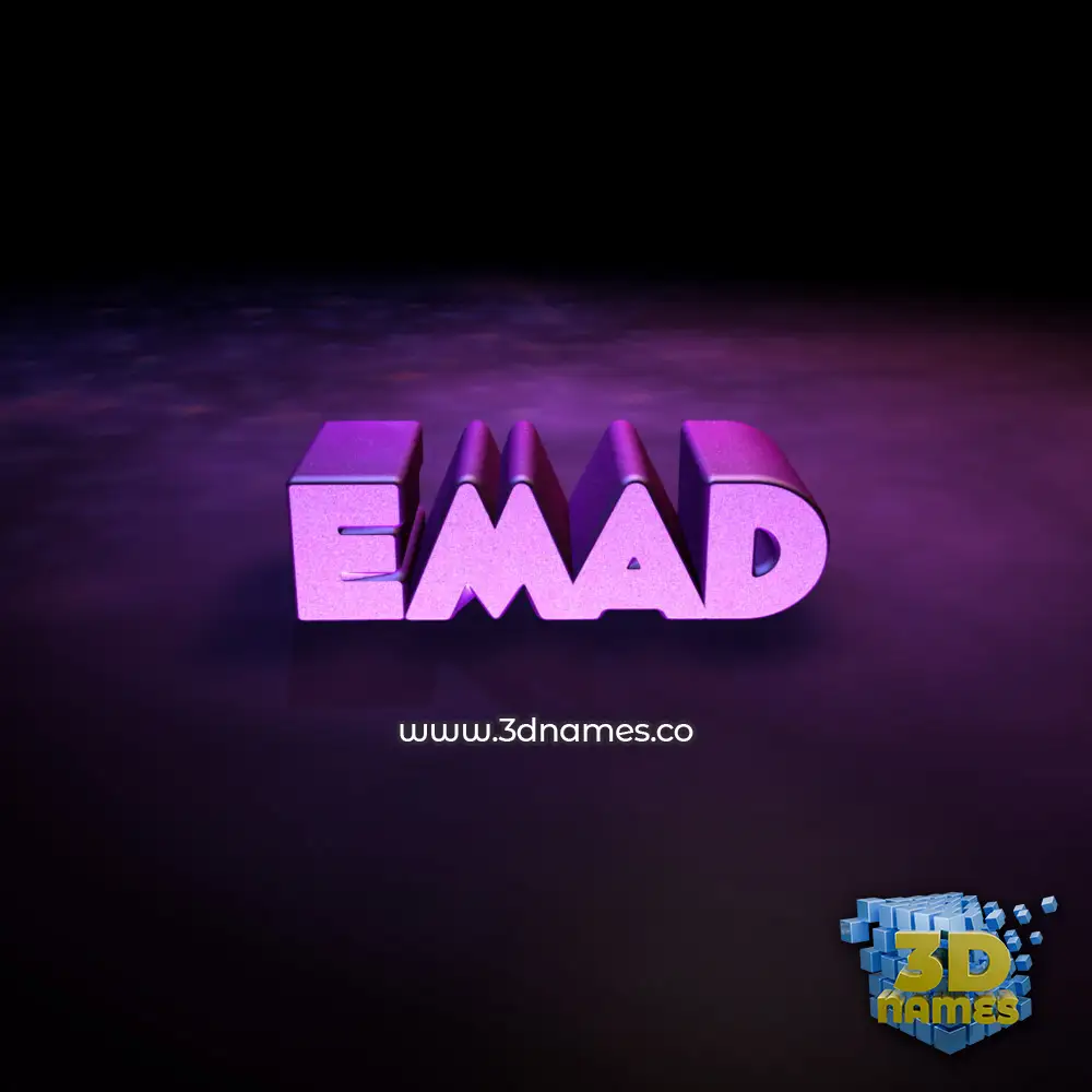 emad in Big Purple style - 3D name wallpaper