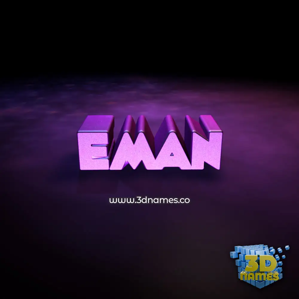 eman in Big Purple style - 3D name wallpaper