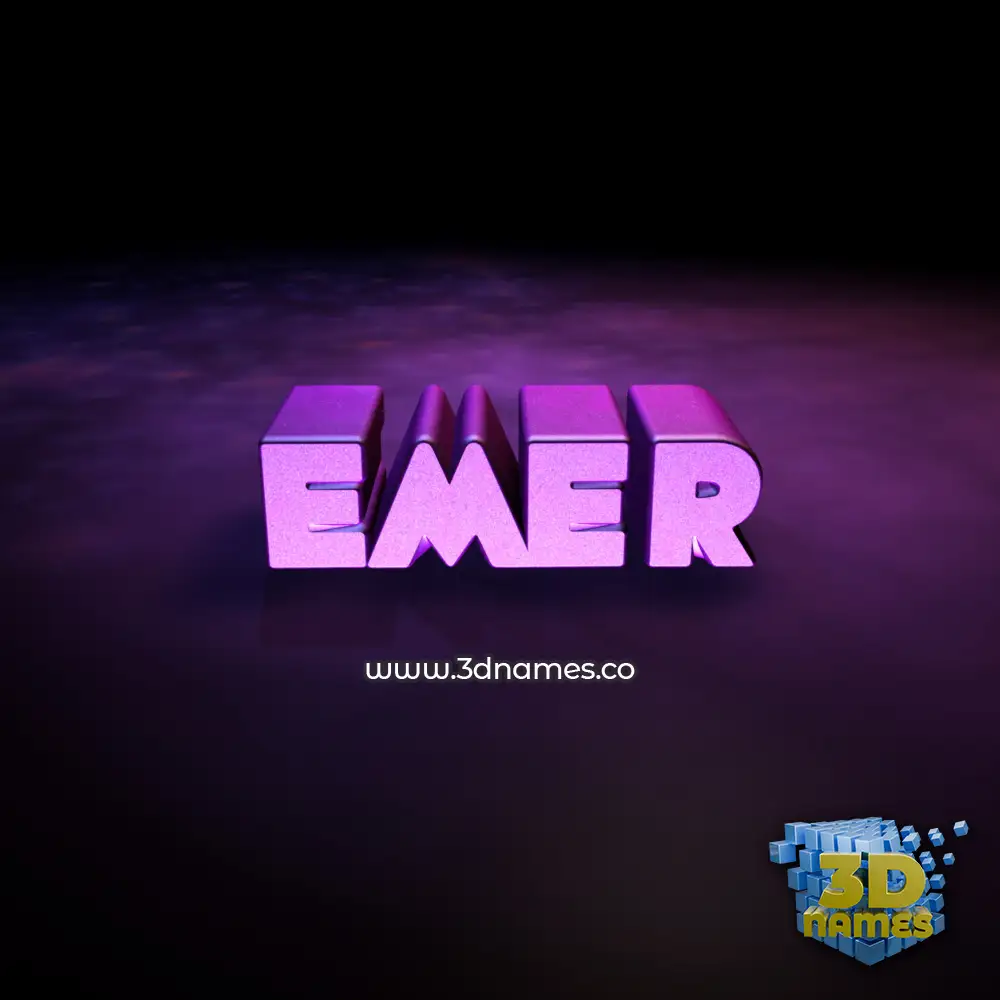 emer in Big Purple style - 3D name wallpaper