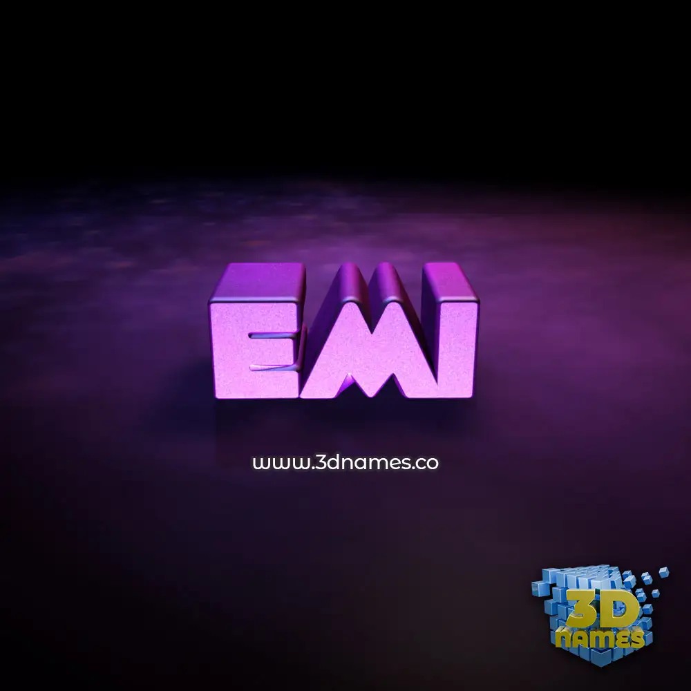 emi in Big Purple style - 3D name wallpaper
