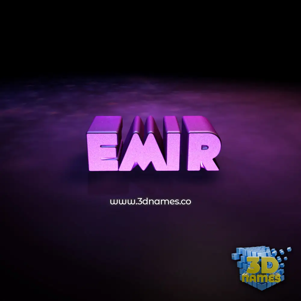 emir in Big Purple style - 3D name wallpaper