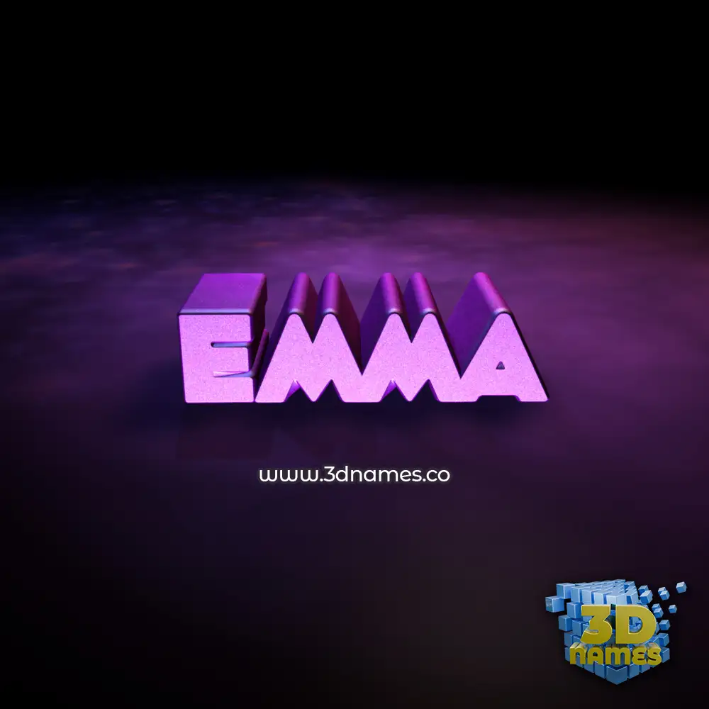 emma in Big Purple style - 3D name wallpaper