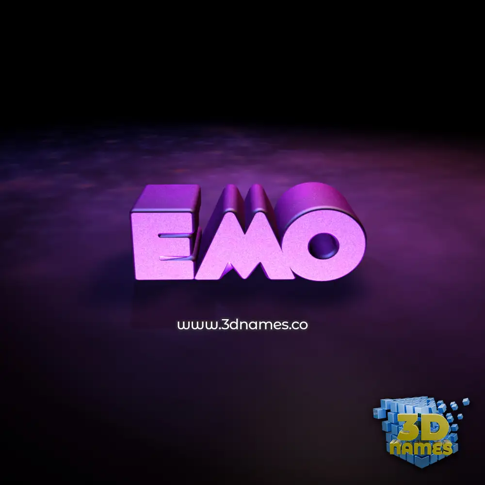 emo in Big Purple style - 3D name wallpaper