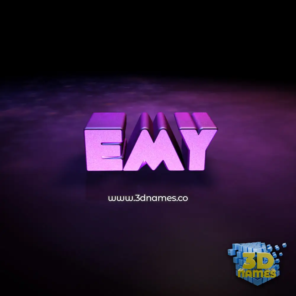 emy in Big Purple style - 3D name wallpaper