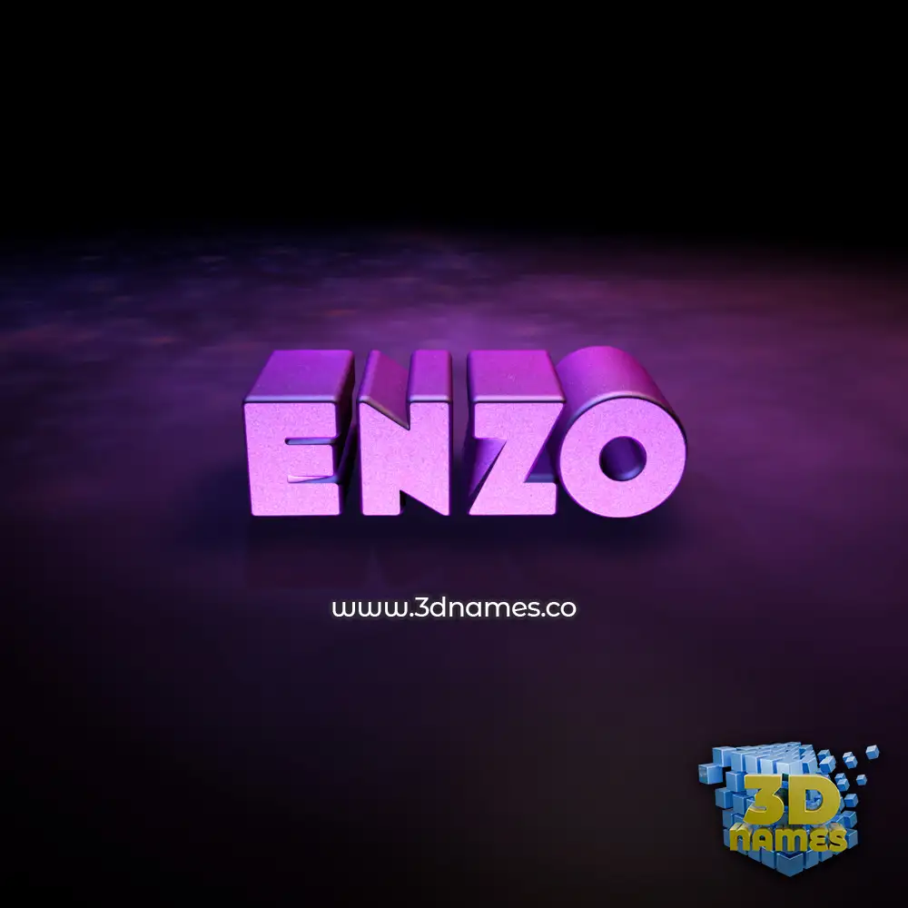 enzo in Big Purple style - 3D name wallpaper