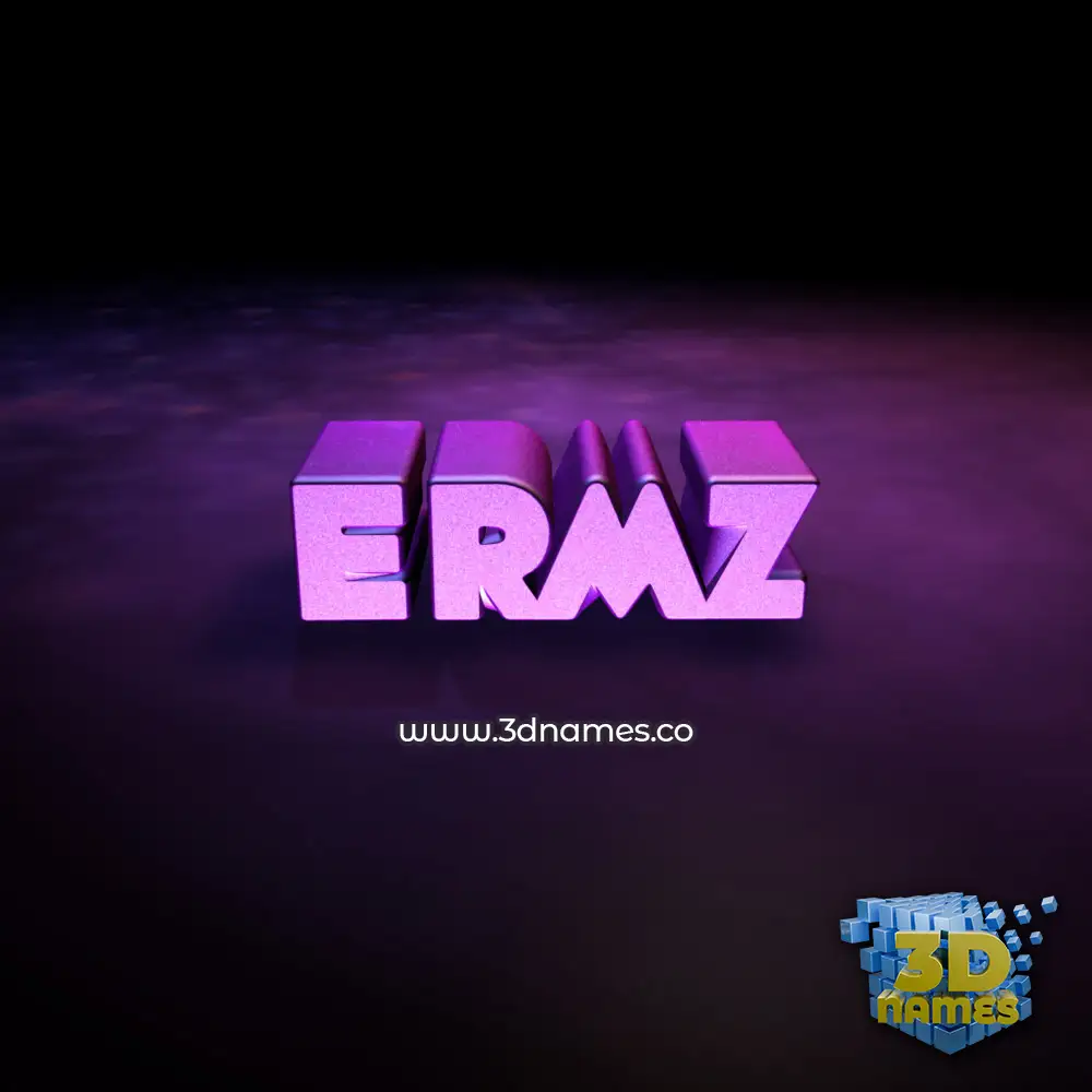 ermz in Big Purple style - 3D name wallpaper