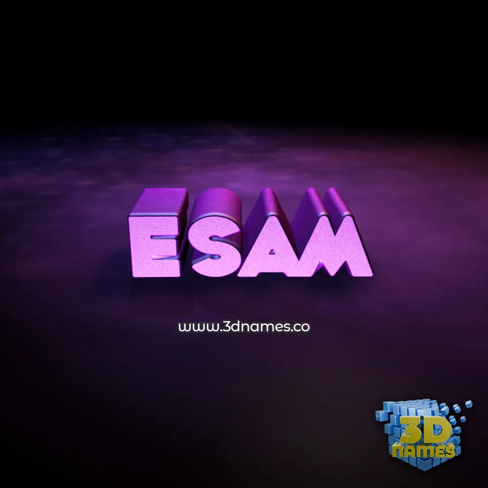 esam in Big Purple style - 3D name wallpaper
