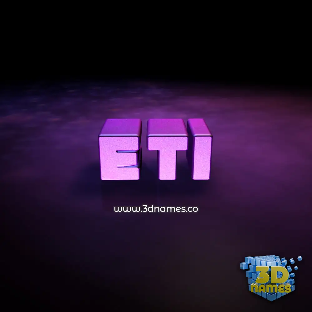 eti in Big Purple style - 3D name wallpaper