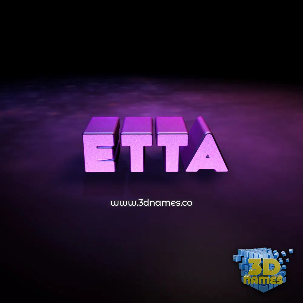 etta in Big Purple style - 3D name wallpaper