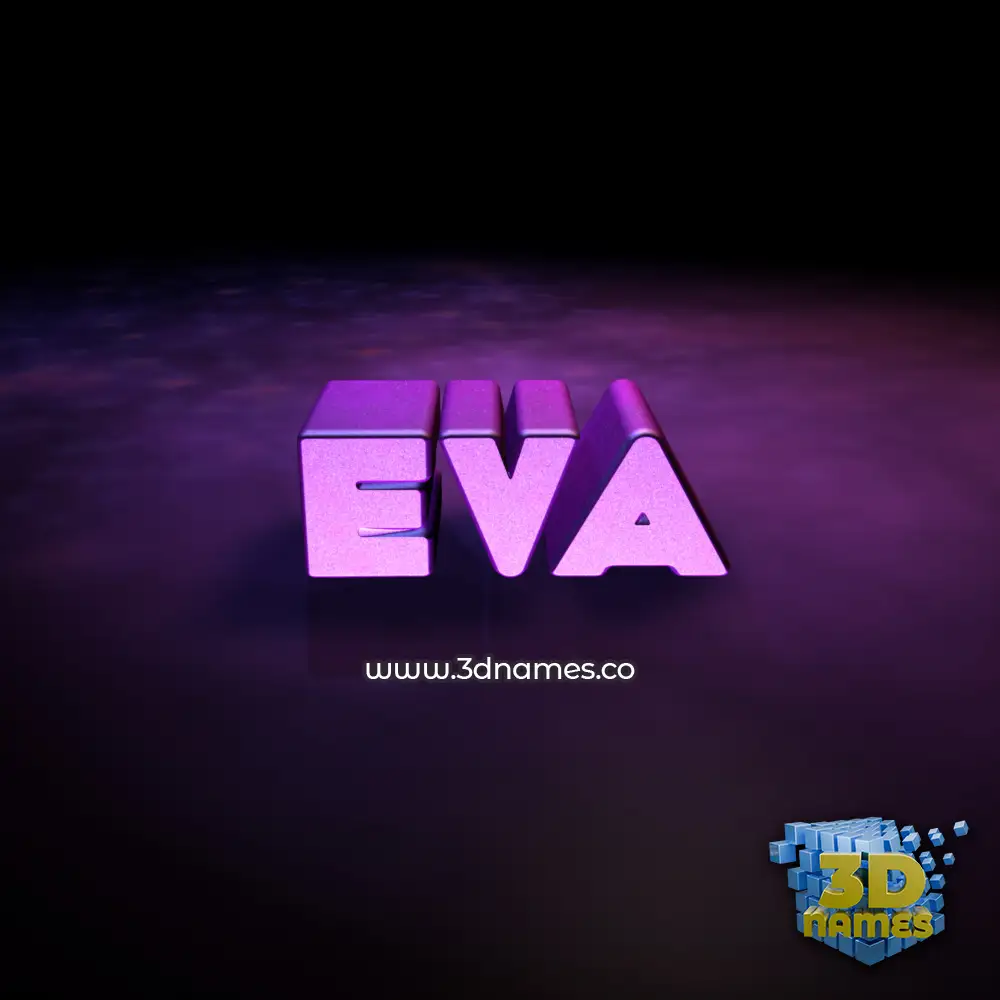 eva in Big Purple style - 3D name wallpaper