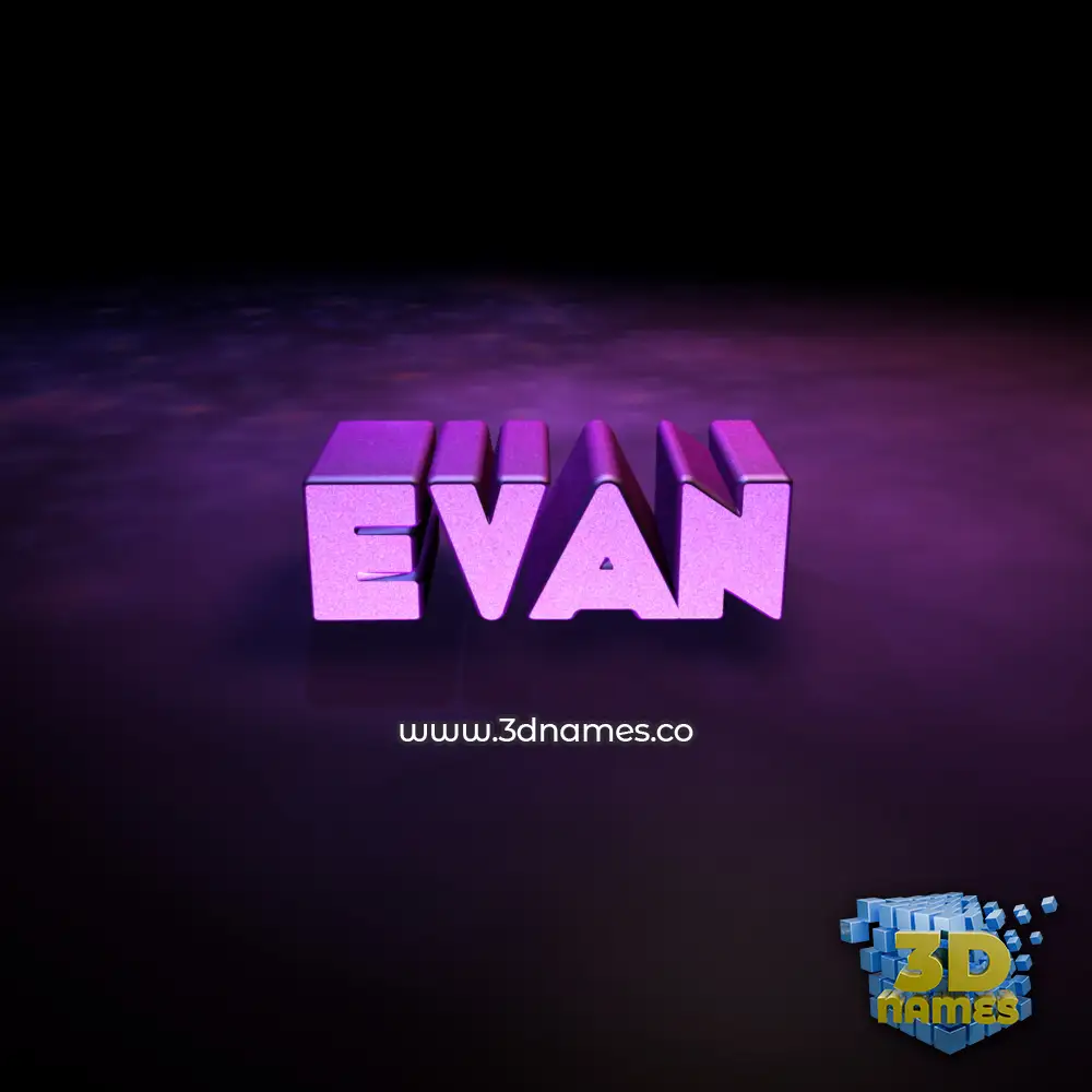 evan in Big Purple style - 3D name wallpaper