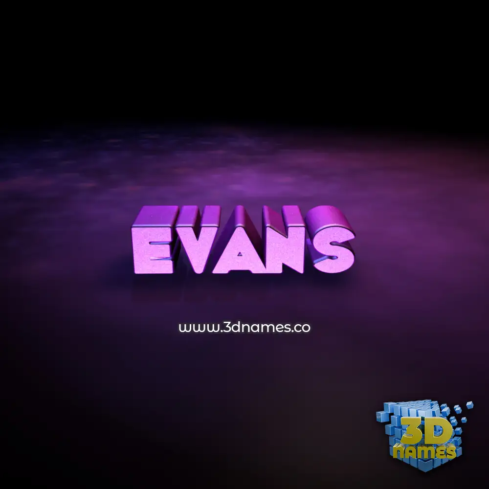 evans in Big Purple style - 3D name wallpaper