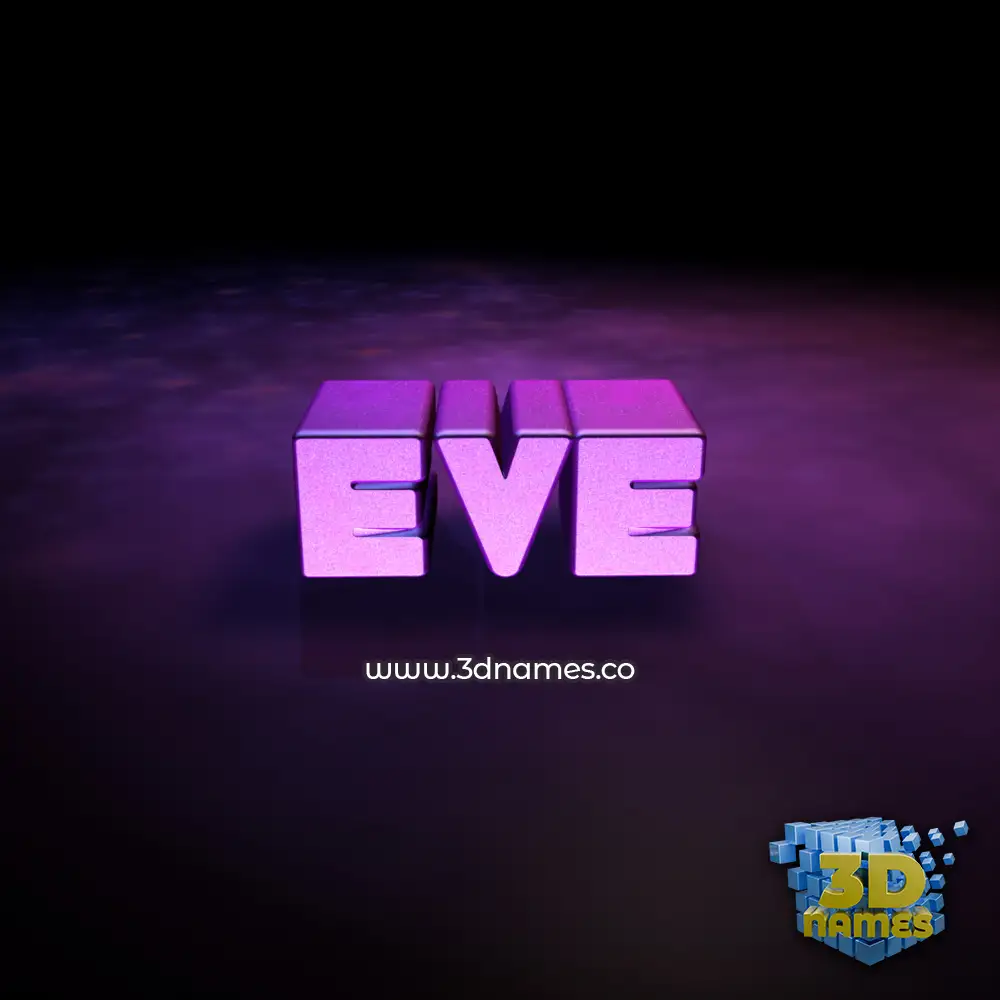 eve in Big Purple style - 3D name wallpaper