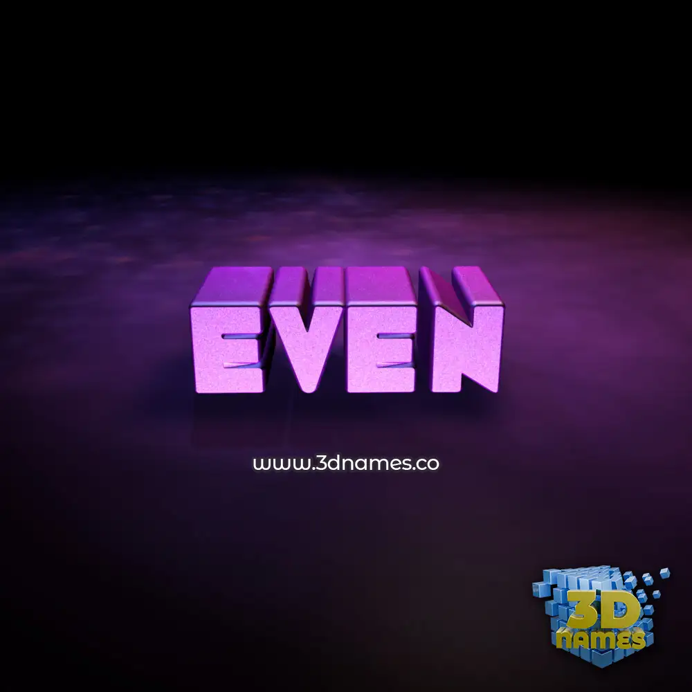 even in Big Purple style - 3D name wallpaper