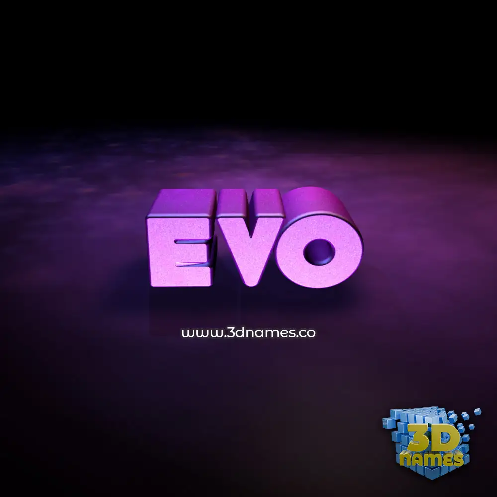 evo in Big Purple style - 3D name wallpaper