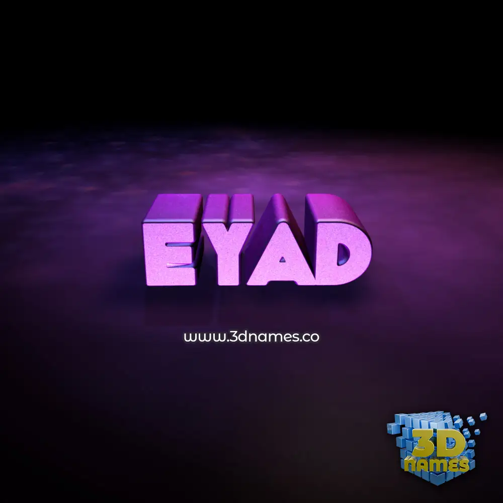 eyad in Big Purple style - 3D name wallpaper