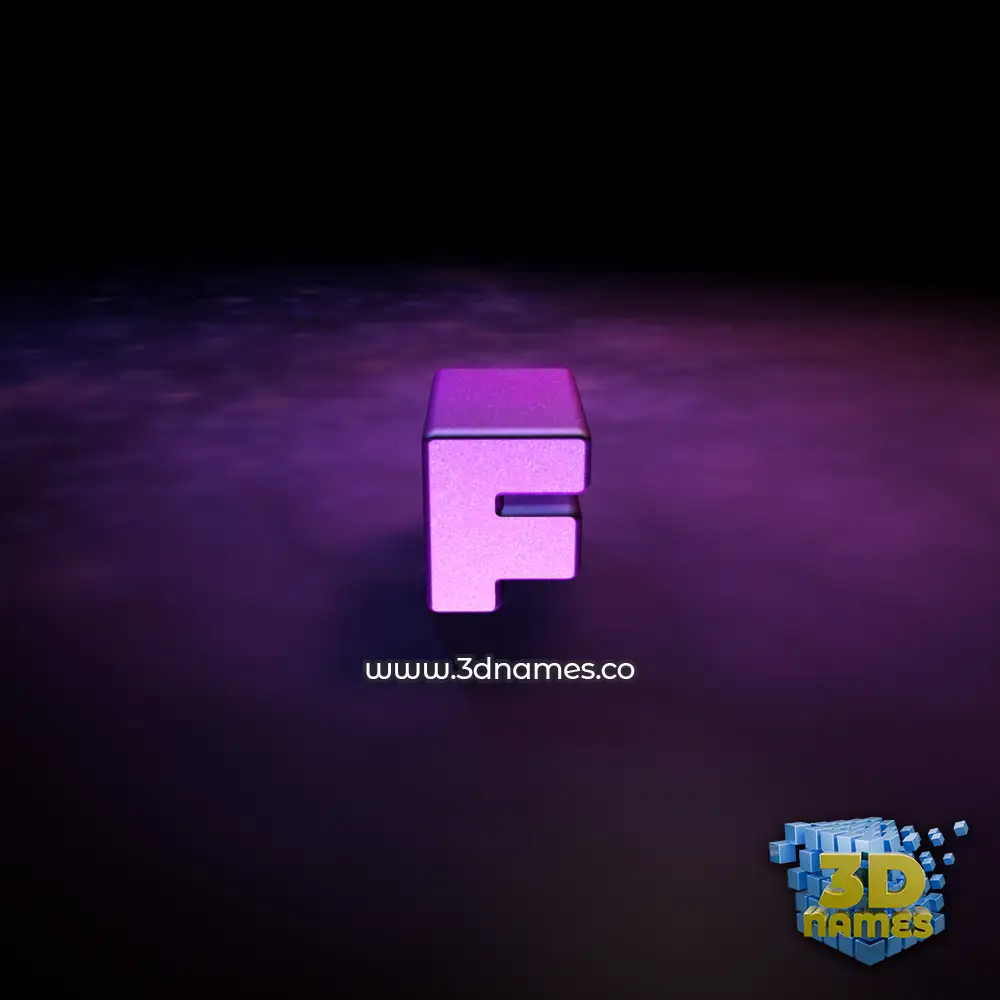 f in Big Purple style - 3D name wallpaper