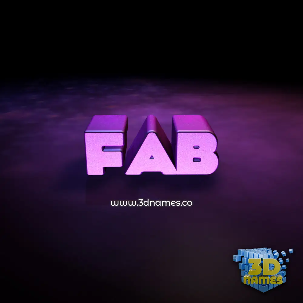 fab in Big Purple style - 3D name wallpaper