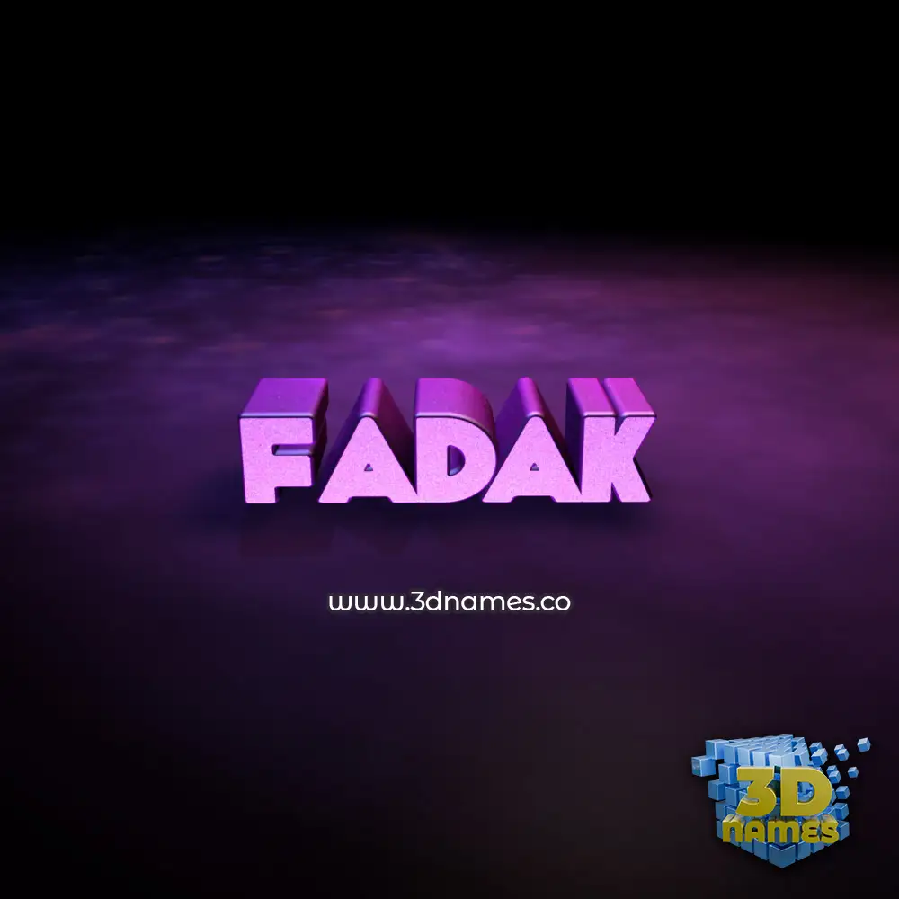 fadak in Big Purple style - 3D name wallpaper