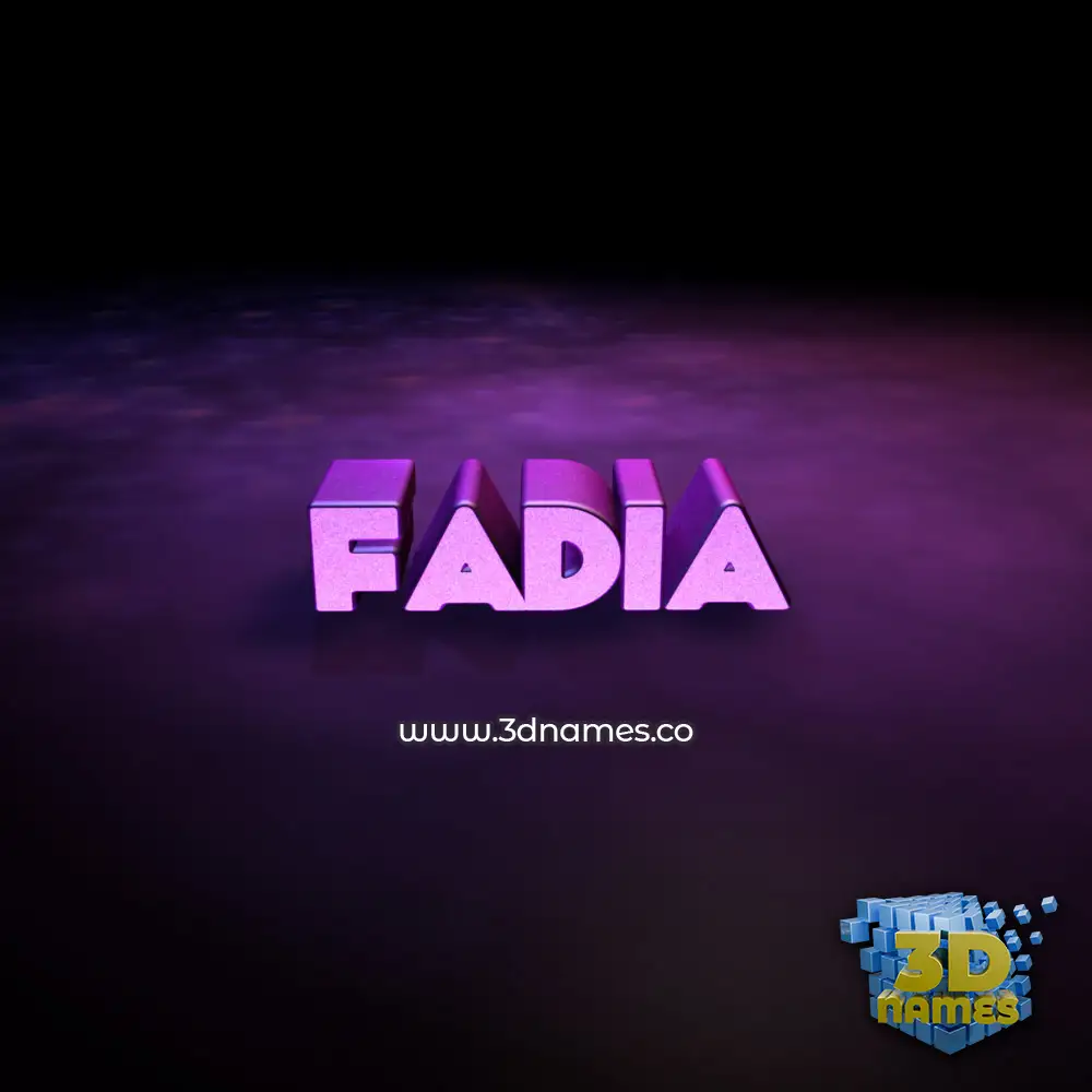 fadia in Big Purple style - 3D name wallpaper